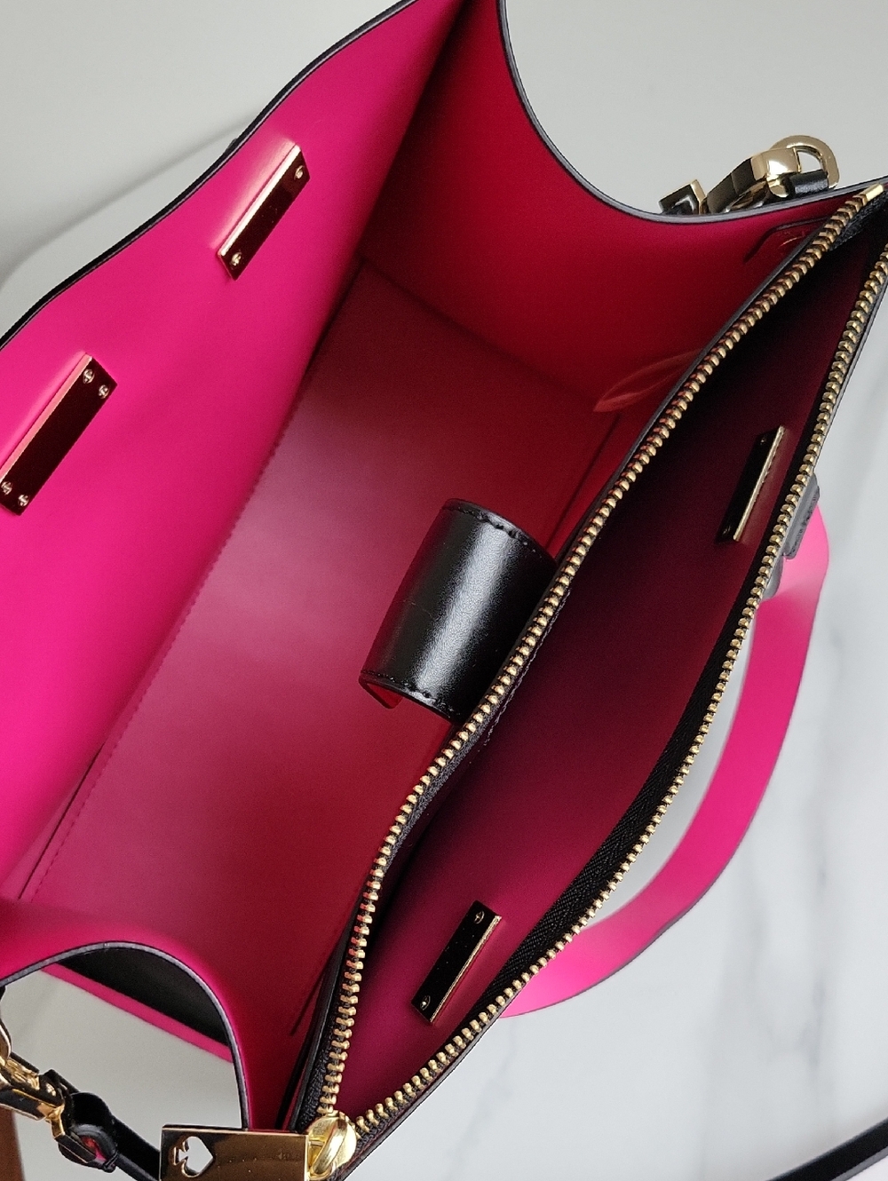 kate spade Black Leather Tote with Pink Accents - Picture 13 of 16